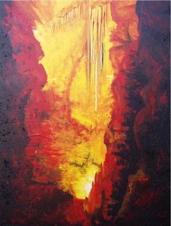 Waitomo Caves painting by Collette Fergus
