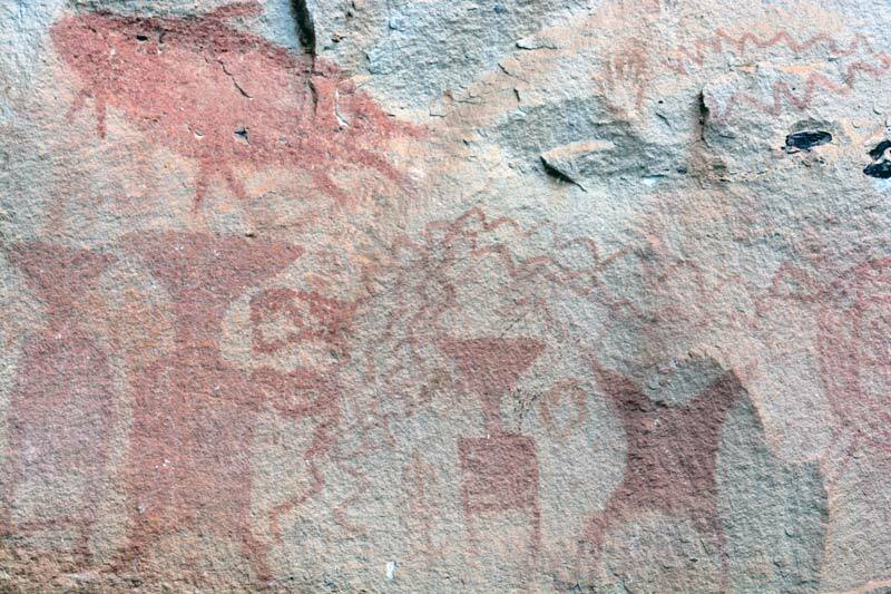 3000 year old cave painting with animals
