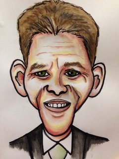 John Campbell caricature by Collette Fergus