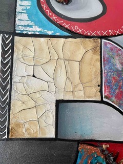 mixed media example from Multicultural Land abstract painting