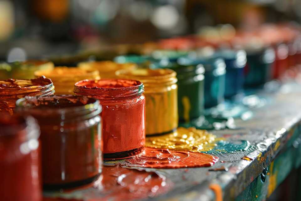 mixing paints of different colours