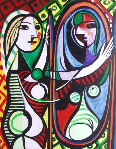 Picasso Girl in a Mirror replica by Collette