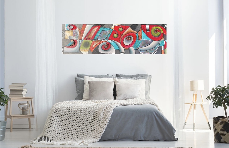 Multicultural Land abstract NZ artwork by Collette Fergus