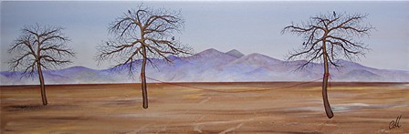 Repeating Rita a series of bare trees artwork by Collette Fergus