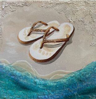 All That Glitters - Gold Jandals NZ Art