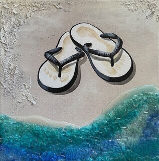 Back In Black Jandals Artwork