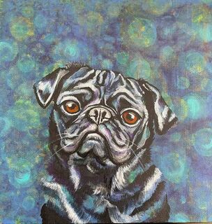 The Blue Pug: NZ Pet Portrait