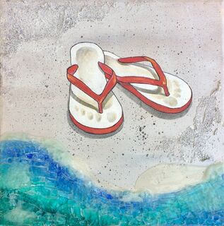 In Orange: New Zealand Flip Flops Art